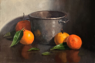 Peinture intitulée "Clémentines et Cass…" par Pascal Giroud, Œuvre d'art originale, Huile