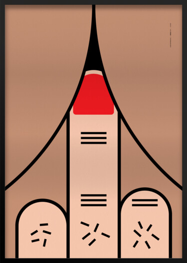 Printmaking titled "Middle_1" by Luigi Notarnicola, Original Artwork, Digital Print Mounted on Other rigid panel