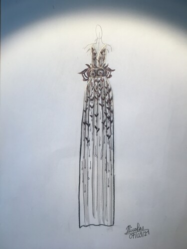 Drawing titled "Summer 2022-5" by Nicolas Chammat, Original Artwork, Watercolor