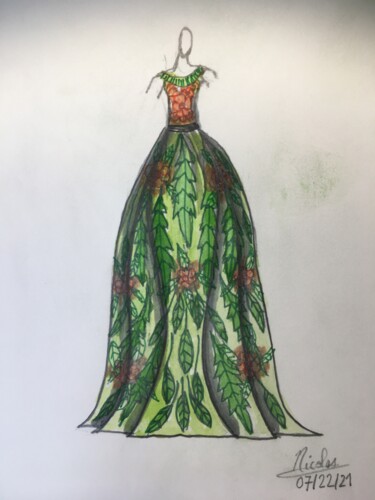 Drawing titled "Spring 2022-2" by Nicolas Chammat, Original Artwork, Watercolor