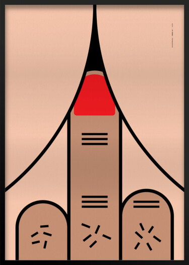 Printmaking titled "Middle_2" by Luigi Notarnicola, Original Artwork, Digital Print Mounted on Other rigid panel