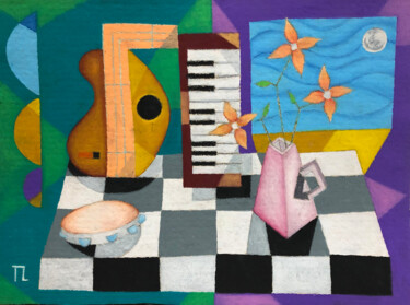 Mesa de Músico (Patel oleoso) Drawing titled "Mesa de Músico (Pat…" by José Roberto Teixeira Leite Junior, Original Artwork, Pastel