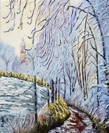 Peinture intitulée "Vers Rochefort" par Pascal Baudot, Œuvre d'art originale, Huile Monté sur Châssis en bois