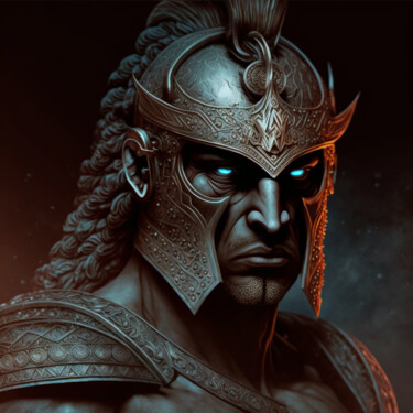 Digital Arts titled "Spartan Warrior (01)" by China Alicia Rivera, Original Artwork, AI generated image