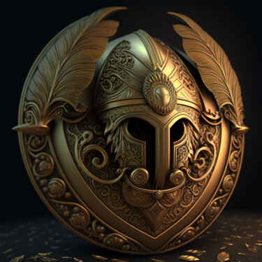 Digital Arts titled "Spartan Warrior Sym…" by China Alicia Rivera, Original Artwork, AI generated image