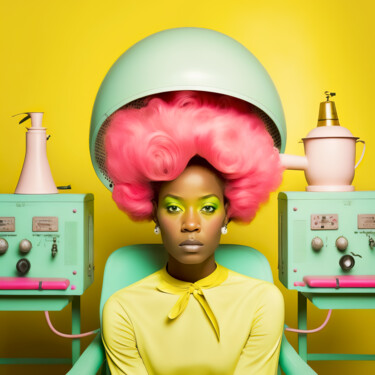 Hairdresser 4 Arts numériques intitulée "Hairdresser 4" par Jean Luc Michon, Œuvre d'art originale, Image générée par l'IA