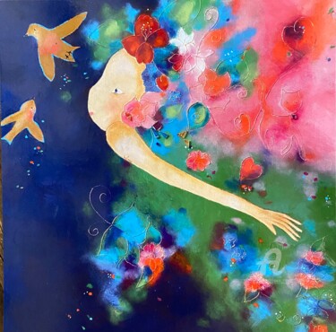 Personne ne brise ceux qui ouvrent la fenêtre Peinture intitulée "Personne ne brise c…" par Hélène Bouhier, Œuvre d'art originale, Acrylique Monté sur Châssis en bois