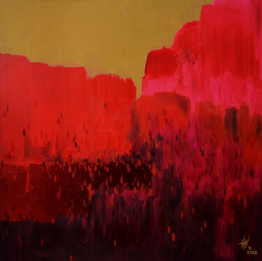 Blossoming. Setting Sun 제목이 "Blossoming. Setting…"인 미술작품 Zhanna Kondratenko로, 원작, 기름 나무 들것 프레임에 장착됨
