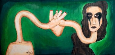 O coração entalado 绘画 标题为“O coração entalado” 由Matheus Fernando Gomes De Azevedo (Mathenovê), 原创艺术品, 丙烯