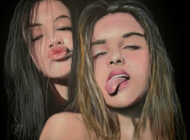 제목이 "I love Amsterdam"인 미술작품 Robert Rachel로, 원작, 파스텔