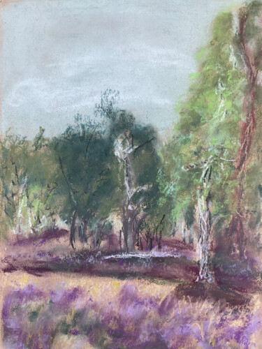 绘画 标题为“Heide-Landschaft I” 由Angela Sommer, 原创艺术品, 粉彩