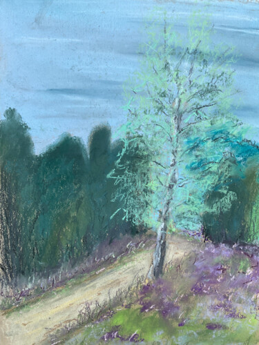 绘画 标题为“Heide-Landschaft III” 由Angela Sommer, 原创艺术品, 粉彩