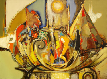 绘画 标题为“Desert sun (70x90cm…” 由Serkhach, 原创艺术品, 油 安装在木质担架架上