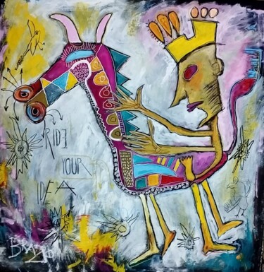 Ride your idea Pittura intitolato "Ride your idea" da Brazo, Opera d'arte originale, Acrilico