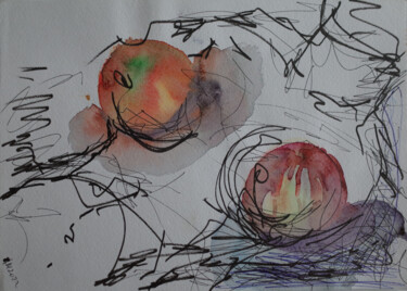 图画 标题为“jRWq / She began to…” 由Leni Smoragdova, 原创艺术品, 水彩