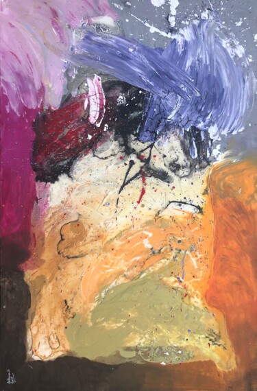 Painting titled "Fluid Emotions: Bei…" by Aatmica Ojha, Original Artwork, Acrylic Mounted on Wood Stretcher frame