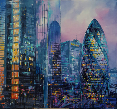 绘画 标题为“London Mary Axe Tow…” 由Viktoria Lapteva, 原创艺术品, 丙烯