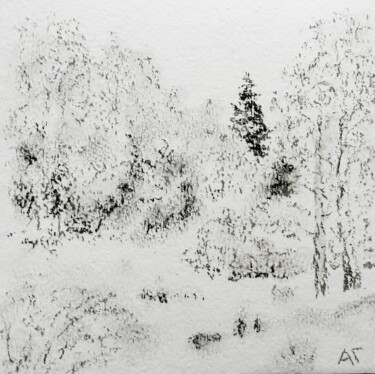 Tekening getiteld "Мороз" door Andrei Gudkov, Origineel Kunstwerk, Houtskool