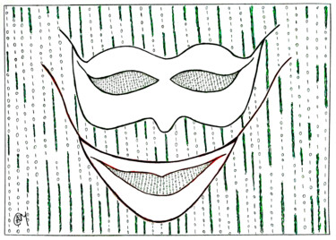Matrix Overload Dessin intitulée "Matrix Overload" par Nancy A-Mechrek, Œuvre d'art originale, Crayon