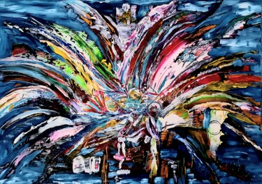 Peinture intitulée "MIRAGE" par Maryse Houppilliart, Œuvre d'art originale, Acrylique Monté sur Châssis en bois