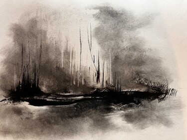 Tekening getiteld "Série terre d'accue…" door Nathalie Fouladoux, Origineel Kunstwerk, Houtskool