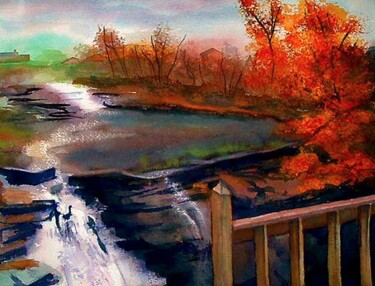 Painting titled "Olathe, Kansas USA" by Nathaniel Whynott, Original Artwork, Gouache