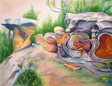 Painting titled "Garden of the Gods" by Nathaniel Whynott, Original Artwork, Gouache