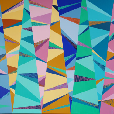Painting titled "Magic mountains" by Diana Large, Original Artwork, Acrylic Mounted on Wood Stretcher frame