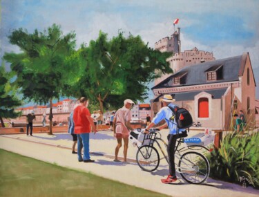 Peinture intitulée "N° 1212  La Rochell…" par R. Cavalié, Œuvre d'art originale, Huile Monté sur Châssis en bois