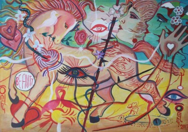绘画 标题为“Surreal Horse” 由Dzovig Arnelian, 原创艺术品, 丙烯