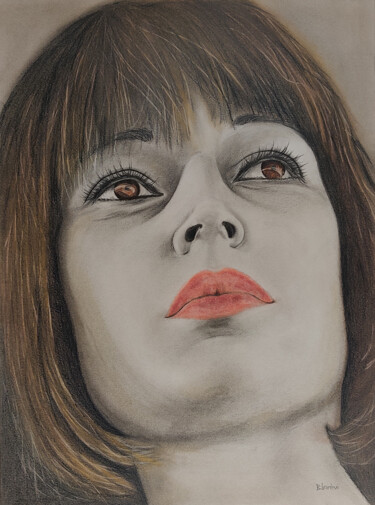 Dibujo titulada "woman's portrait" por Róbert Bánrévi, Obra de arte original, Pastel