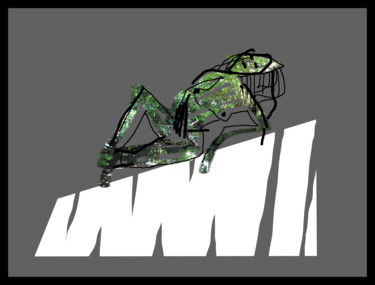 Digital Arts titled "Reclining Nude On A…" by Gee Shepherd, Original Artwork, 2D Digital Work