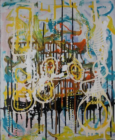 Peinture intitulée "La Cité Des Anges" par Marie-Paule Nesséré Allaert, Œuvre d'art originale, Acrylique Monté sur Châssis e…
