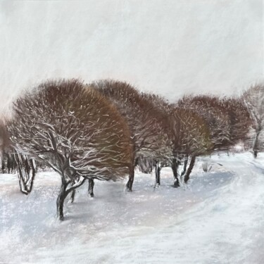 Peinture intitulée "Trees in January  P…" par Natalia Balashova. Pastelist., Œuvre d'art originale, Pastel