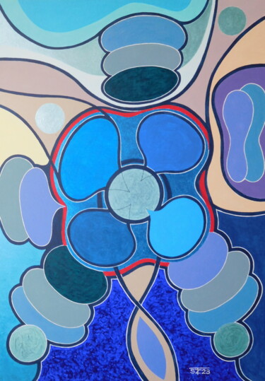 Painting titled "Parallel World" by Svetlozar Tenov, Original Artwork, Acrylic Mounted on Wood Stretcher frame