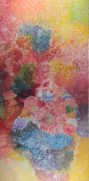 Schilderij getiteld "Emulsion sentimenta…" door Odélo, Origineel Kunstwerk, Olie Gemonteerd op Frame voor houten brancard