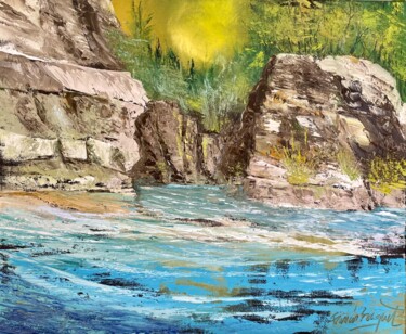 Peinture intitulée "Calanque 2" par Francis Bocquet, Œuvre d'art originale, Huile