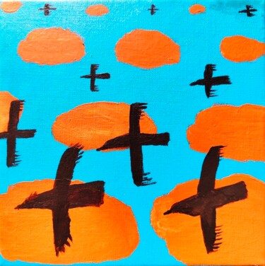 Peinture intitulée "eagles soar in the…" par Régis Duprat, Œuvre d'art originale, Acrylique Monté sur Châssis en bois