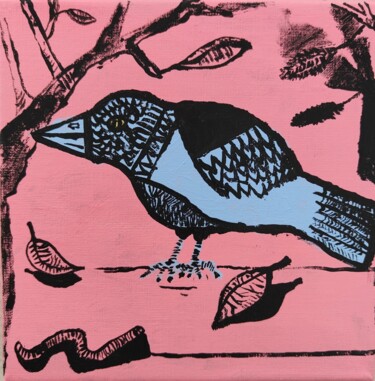 Peinture intitulée "bleu bird bleu" par Régis Duprat, Œuvre d'art originale, Acrylique Monté sur Châssis en bois