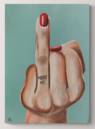Marry me - large print on canvas decor for living room Цифровое искусство под названием "Marry me - large pr…" - Elena Polak, Подлинное произведение искусства, 2D Цифровая Работа