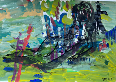 Drawing titled "aa1a / She began to…" by Leni Smoragdova, Original Artwork, Gouache