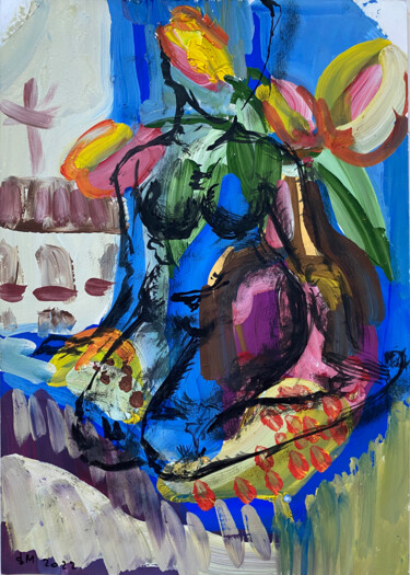 제목이 "fd1a / She began to…"인 그림 Leni Smoragdova로, 원작, 구아슈
