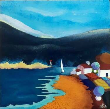Peinture intitulée "A l'abri avant l'or…" par Marie-Pierre Jan, Œuvre d'art originale, Acrylique Monté sur Châssis en bois