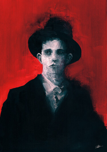 绘画 标题为“Man with a hat” 由Clement Scarpi, 原创艺术品, 油 安装在木质担架架上