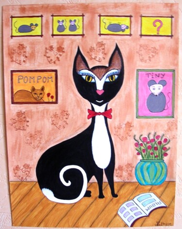La Chattelaine Peinture intitulée "La Chattelaine" par Nathyse, Œuvre d'art originale, Acrylique