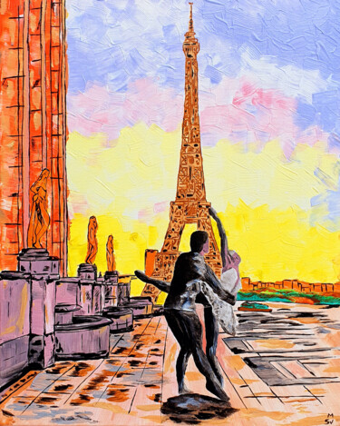 Dancers in Paris Pittura intitolato "Dancers in Paris" da Maria Sabrina Viviani, Opera d'arte originale, Acrilico Montato su Telaio per barel…