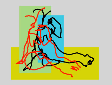 Digital Arts titled "Figure On A Plinth" by Gee Shepherd, Original Artwork, Digital Painting