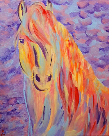 HORSE PASSION Peinture intitulée "HORSE PASSION" par Maria Sabrina Viviani, Œuvre d'art originale, Acrylique Monté sur Châssis en bois
