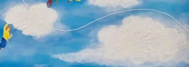 Painting titled "Le courant d'air" by Art Et Inclusion Exposition, Original Artwork, Acrylic