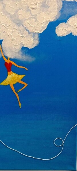 Painting titled "la tete dans les nu…" by Art Et Inclusion Exposition, Original Artwork, Acrylic